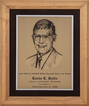 1998 Lou Holtz/Upper Ohio Valley Hall of Fame Induction Plaque Presented to Lou Holtz (Holtz LOA)